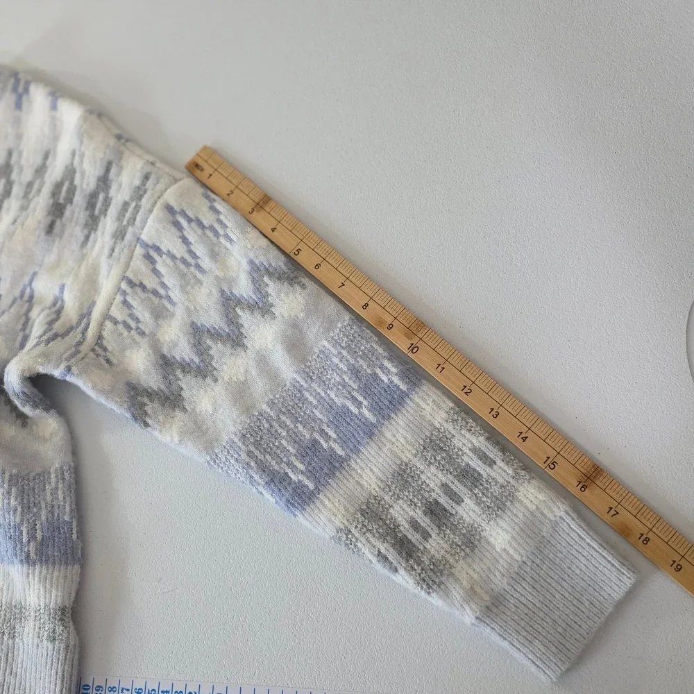 Frye Fair Isle Sweater Womens Medium Blue Geometric Super Soft Casual Transition